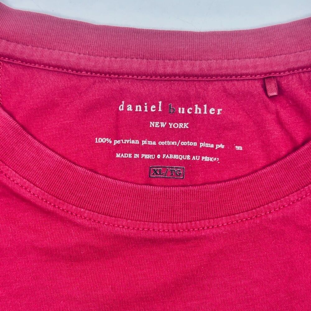Daniel Buchler New York Mens XL T-Shirt Red Pink Peruvian Pima Cotton